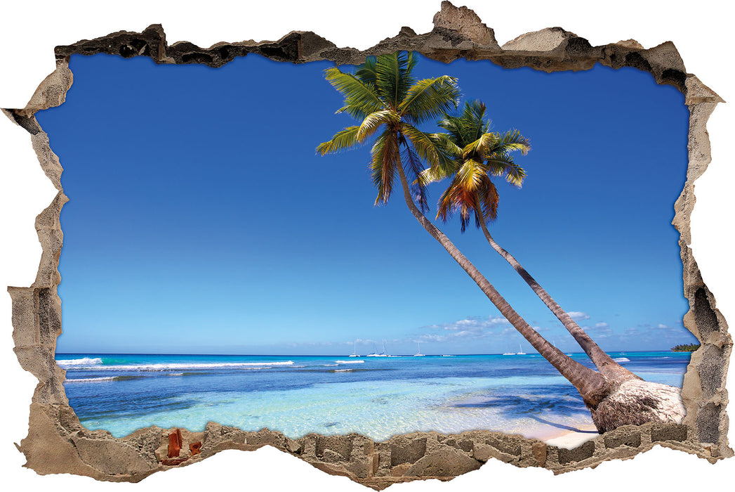 Pixxprint Palmen am Strand, 3D Wandtattoo