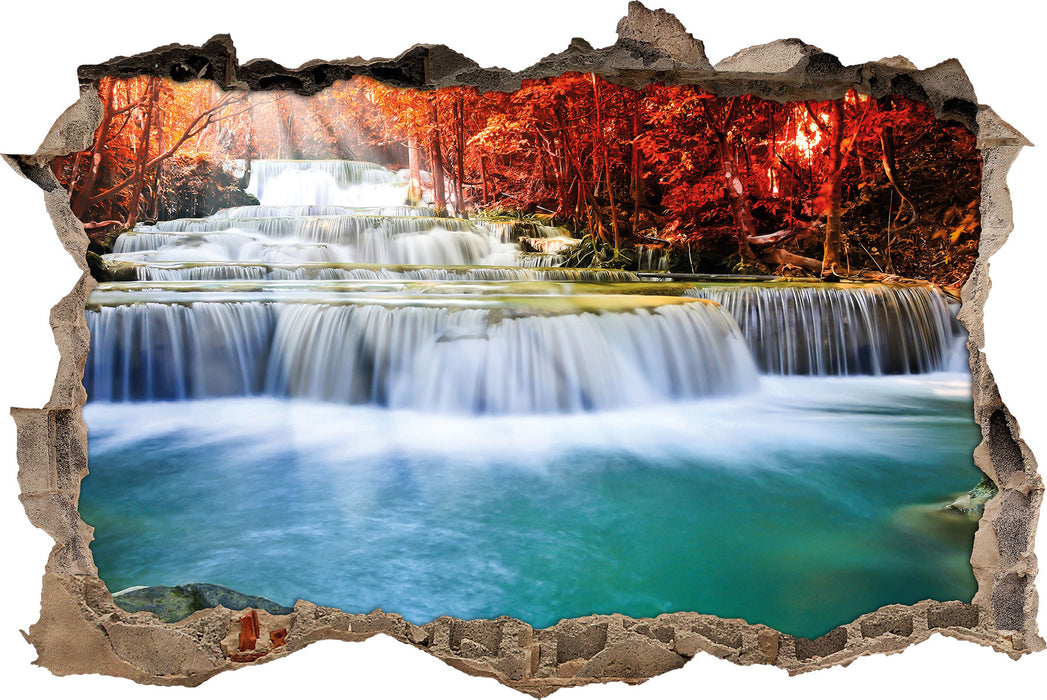 Pixxprint Bach in Herbstlandschaft, 3D Wandtattoo