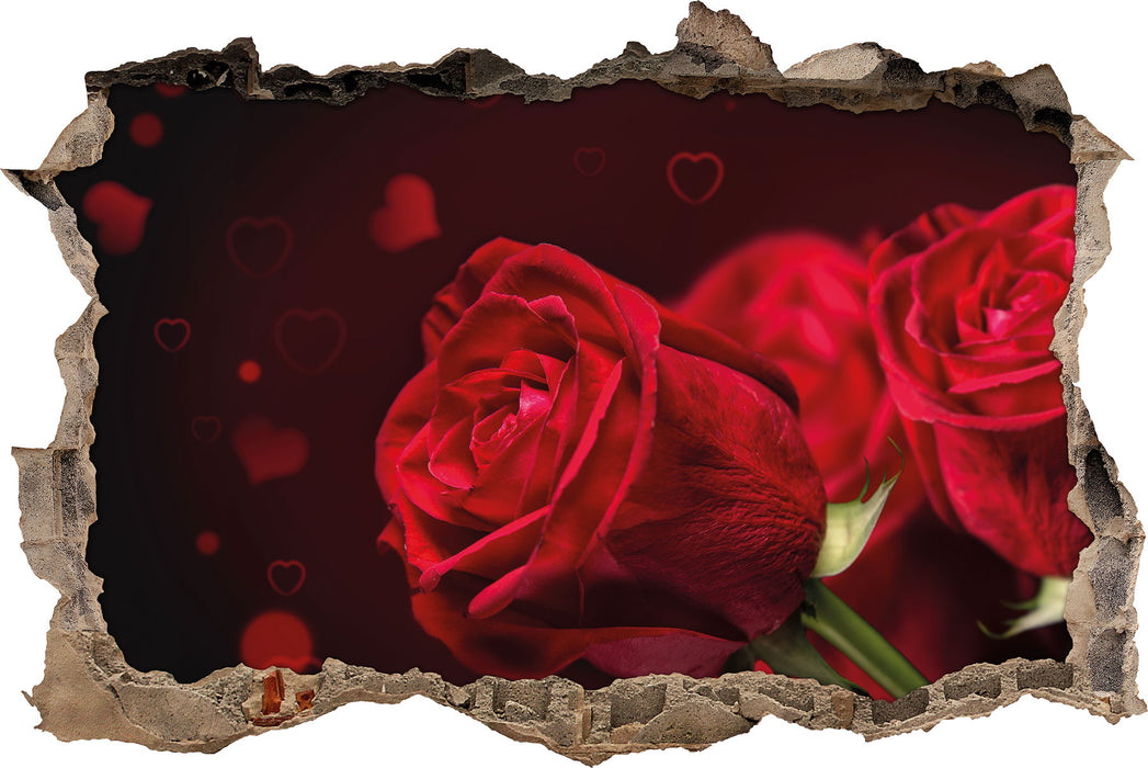 Pixxprint Rosen, 3D Wandtattoo