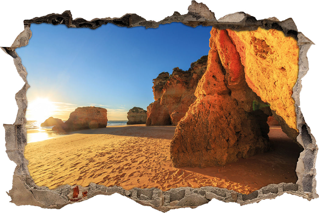 Pixxprint Sonnenuntergang an Felsen, 3D Wandtattoo