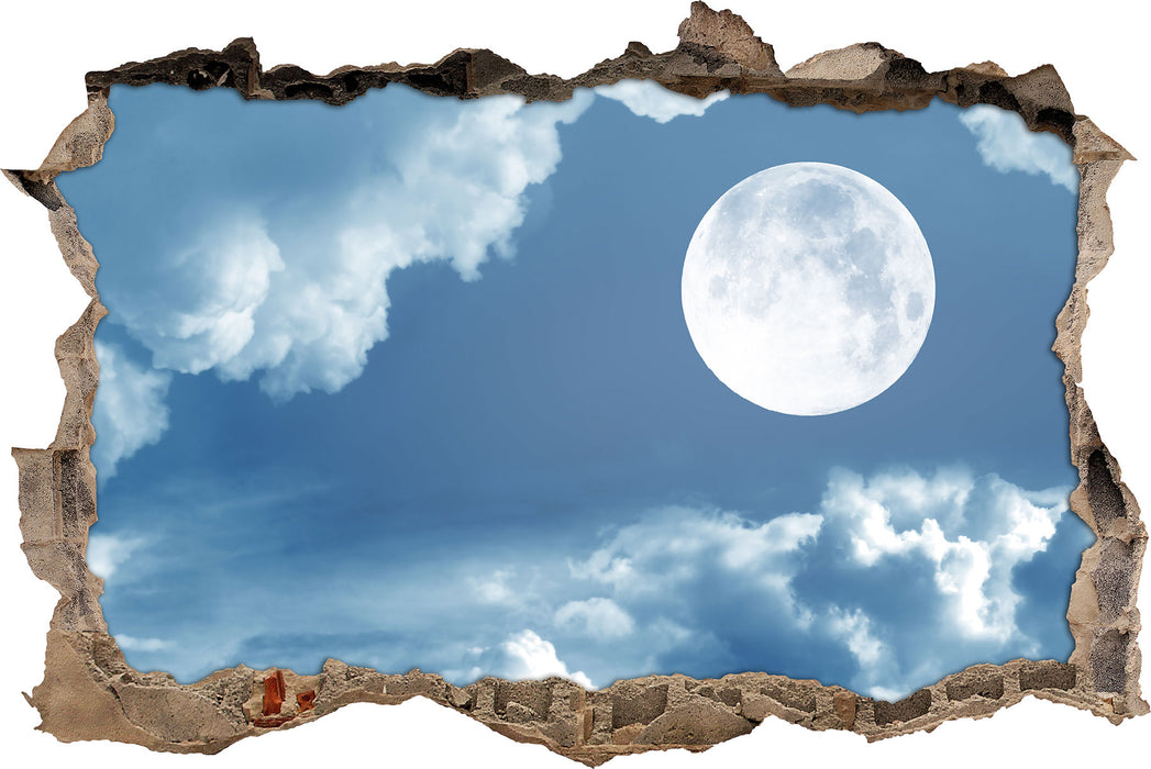 Pixxprint Vollmond, 3D Wandtattoo
