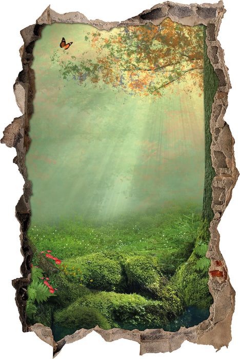 Pixxprint Baumwurzel und Schmetterling, 3D Wandtattoo