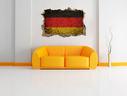 Deutschlandfahne 3D Wandtattoo Wanddurchbruch Wand