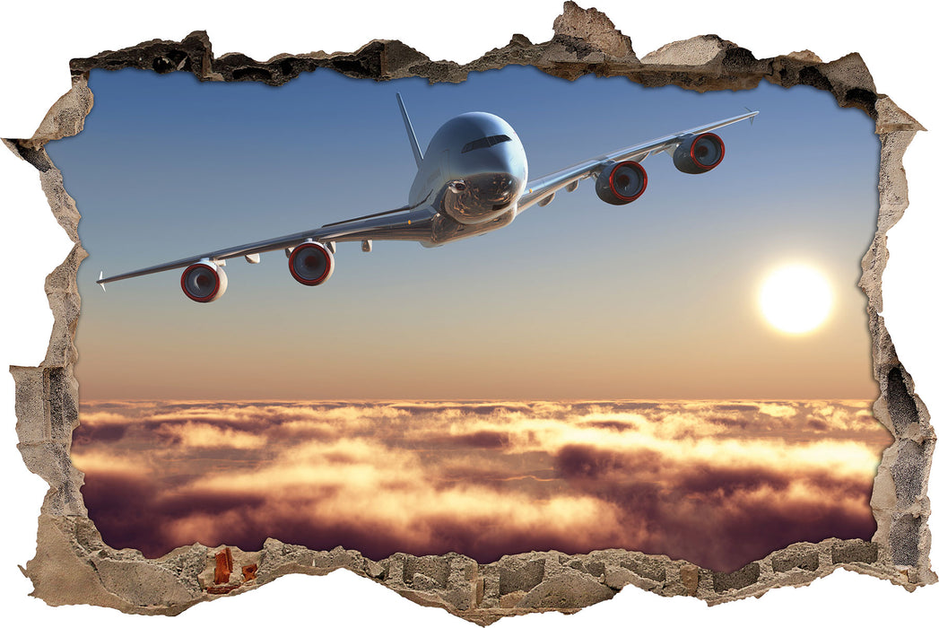 Pixxprint Flugzeug, 3D Wandtattoo