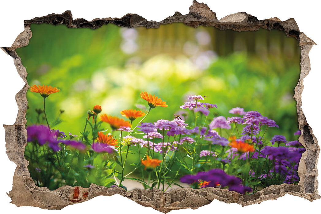Pixxprint Blumenwiese, 3D Wandtattoo