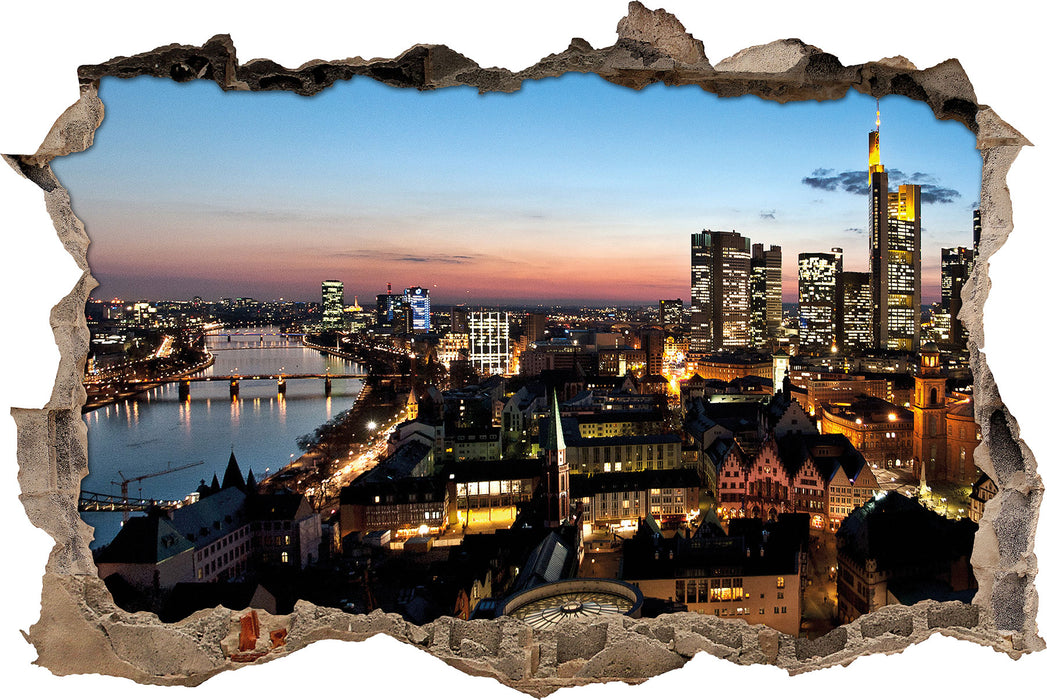 Pixxprint Frankfurt Skyline, 3D Wandtattoo