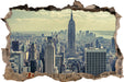 New York Manhattan  3D Wandtattoo Wanddurchbruch