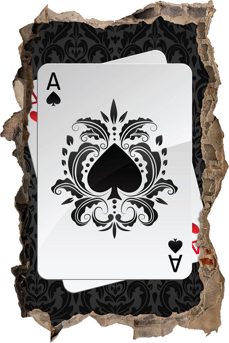 Pixxprint Ass Pik Spielkarte, 3D Wandtattoo