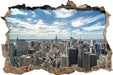 New York Skyline  3D Wandtattoo Wanddurchbruch