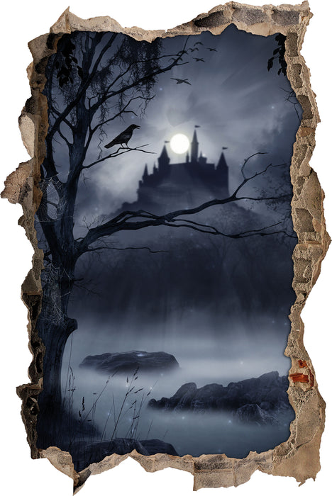 Pixxprint Düstere Burg, 3D Wandtattoo