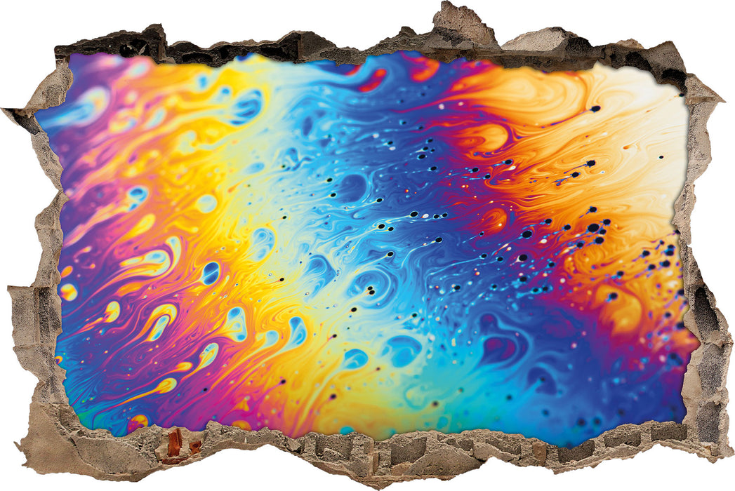 Pixxprint Bunte Farben, 3D Wandtattoo