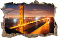 Golden Gate Bridge bei Nacht  3D Wandtattoo Wanddurchbruch