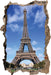 Eifelturm Paris  3D Wandtattoo Wanddurchbruch