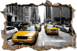 Cityverkehr New York  3D Wandtattoo Wanddurchbruch