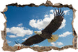 Adler fliegt über Berge  3D Wandtattoo Wanddurchbruch