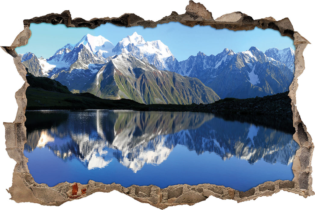 Pixxprint Berge am See, 3D Wandtattoo