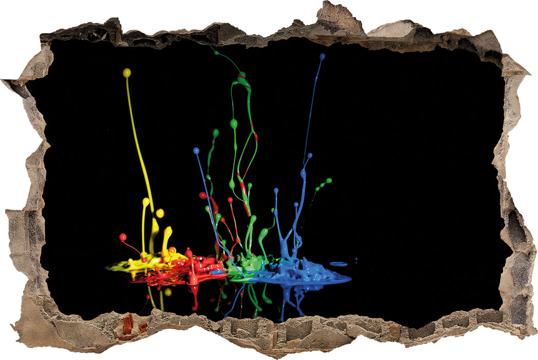 Pixxprint Dark Farbspritzer, 3D Wandtattoo