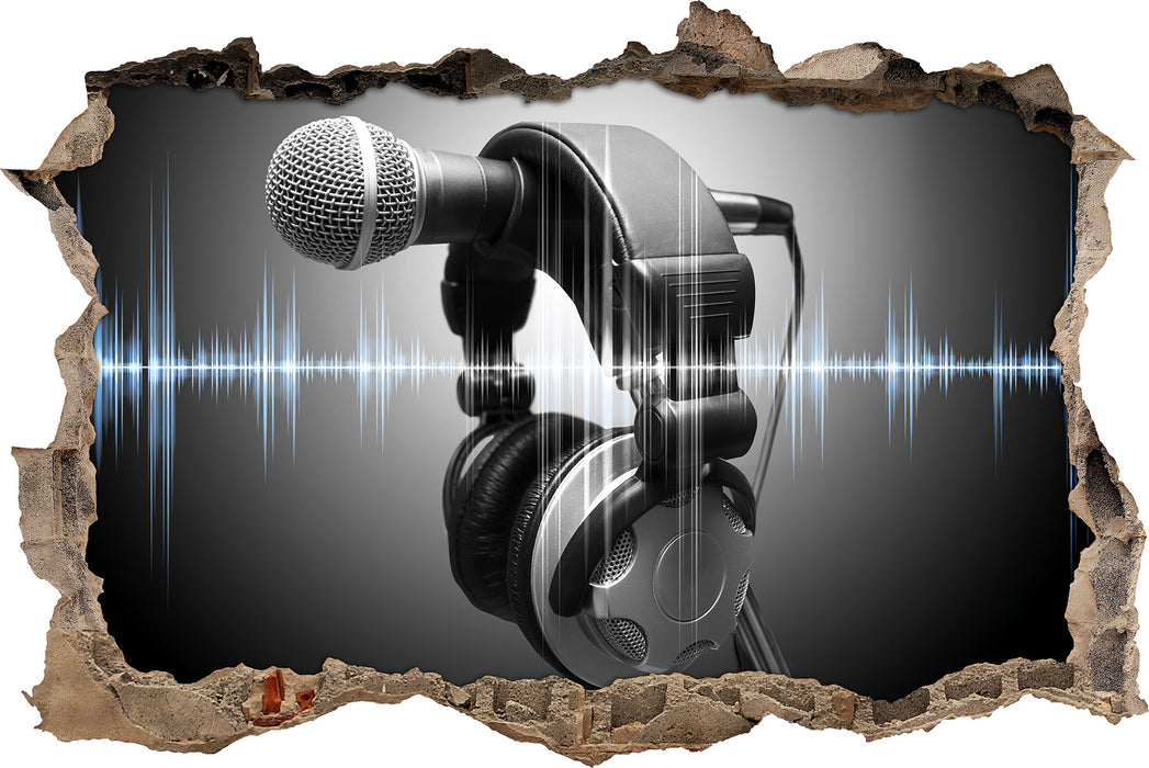 Pixxprint Mikrofon, 3D Wandtattoo