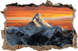 Berge in der Sonne  3D Wandtattoo Wanddurchbruch