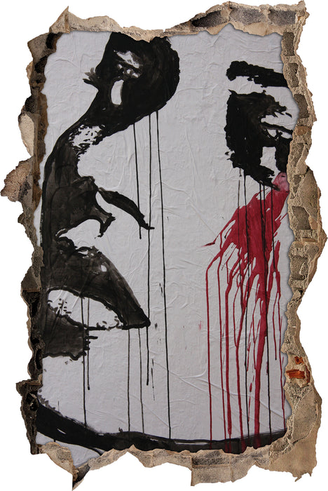 Pixxprint Abstrakt Frau, 3D Wandtattoo