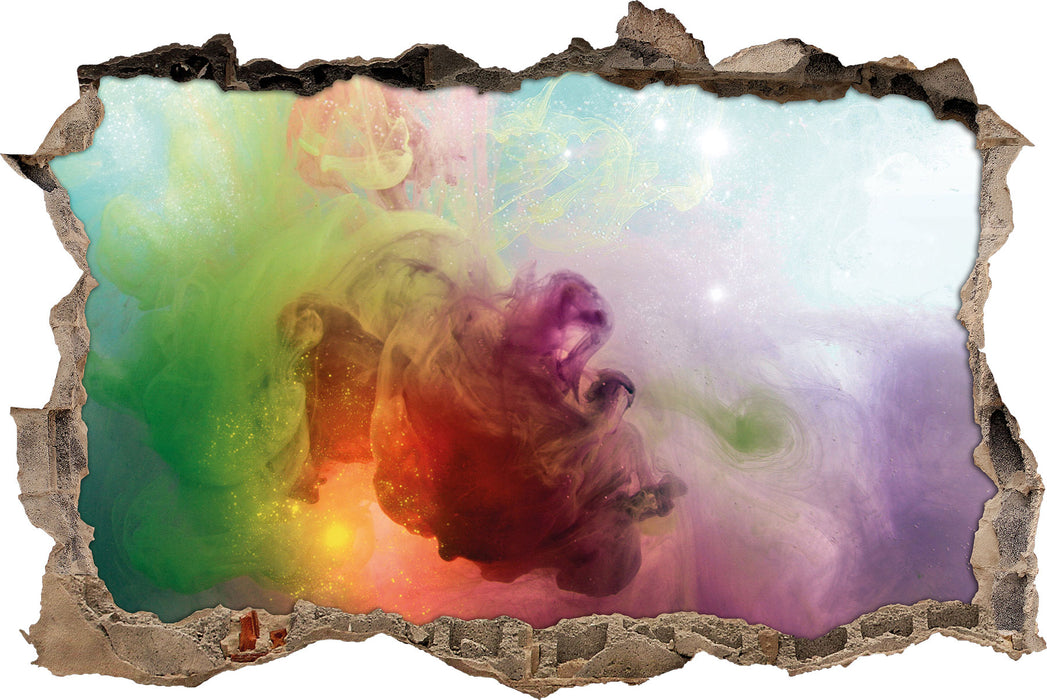 Pixxprint Bunte Wasserwelle, 3D Wandtattoo