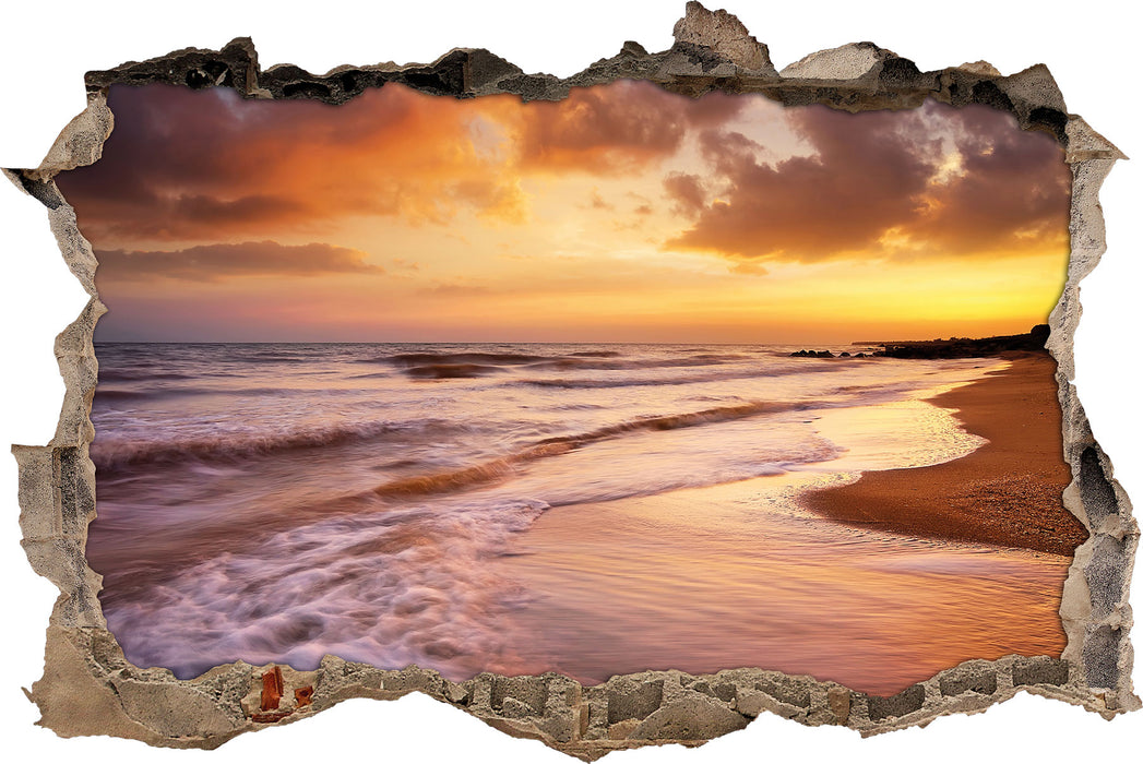 Pixxprint Meereshorizont Sonne hinter Wolken, 3D Wandtattoo