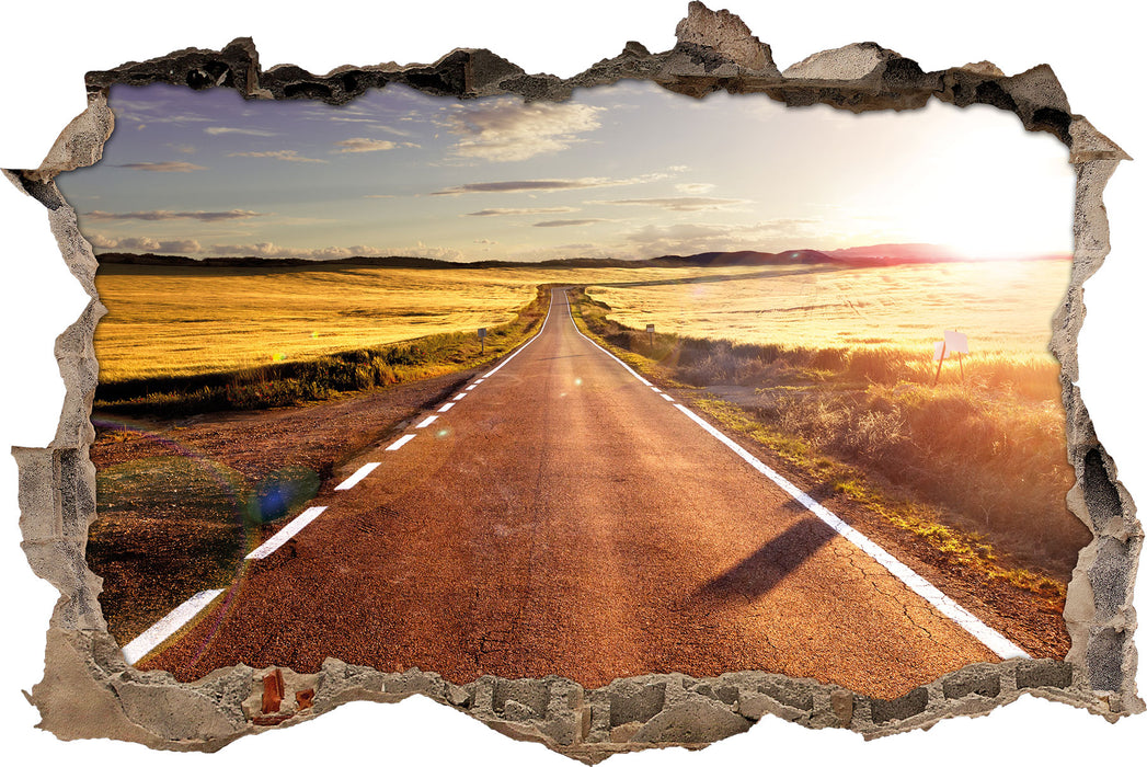 Pixxprint Feldweg im Sonnenschein, 3D Wandtattoo