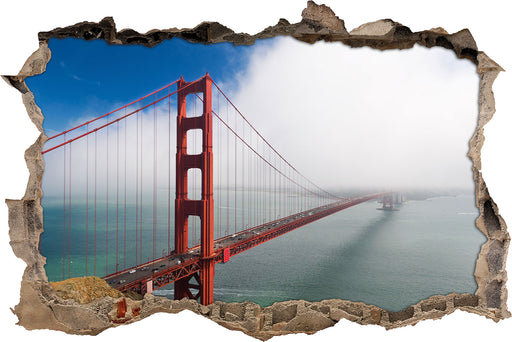 Golden Gate Bridge San Francisco  3D Wandtattoo Wanddurchbruch