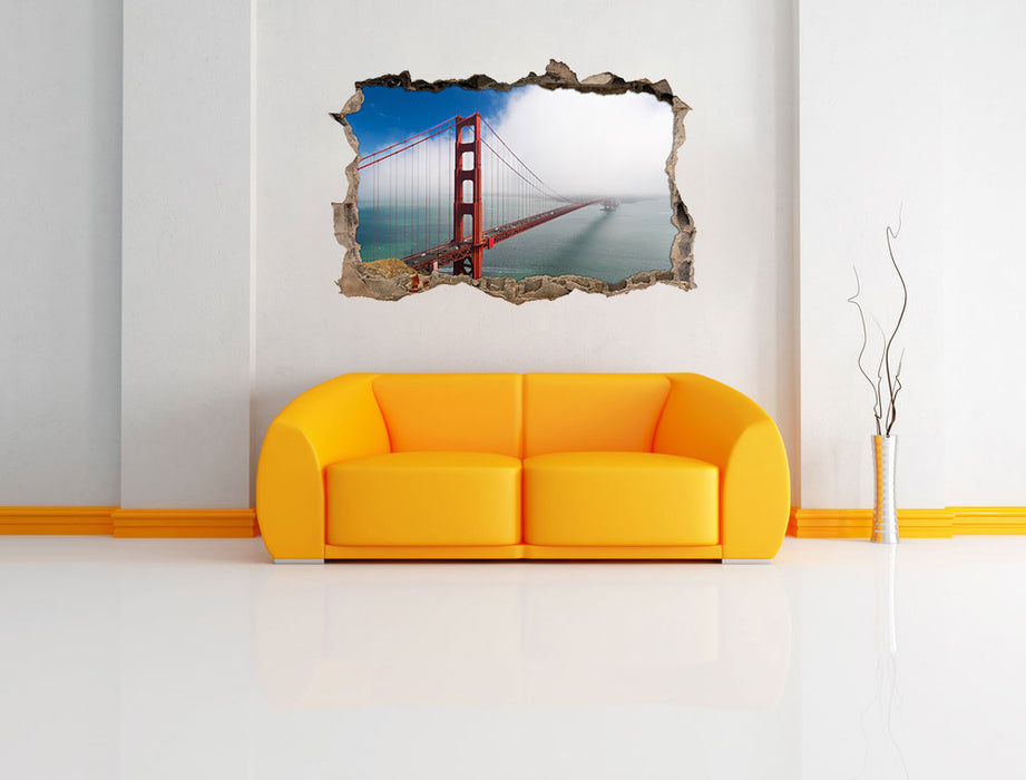 Golden Gate Bridge San Francisco 3D Wandtattoo Wanddurchbruch Wand