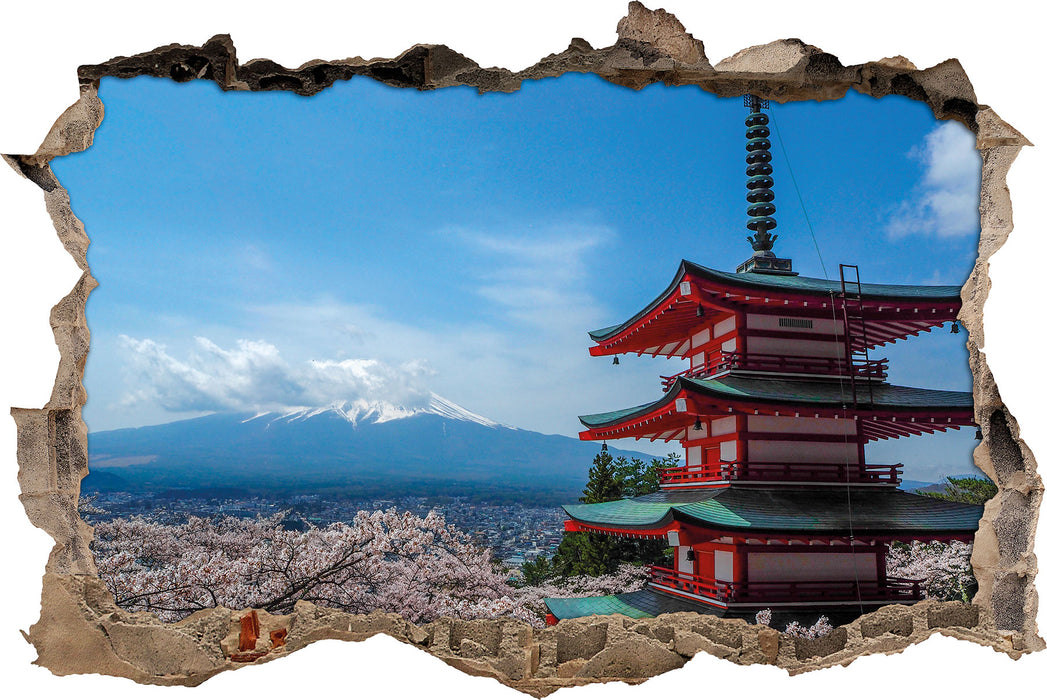 Pixxprint Japanisches Gebäude, 3D Wandtattoo