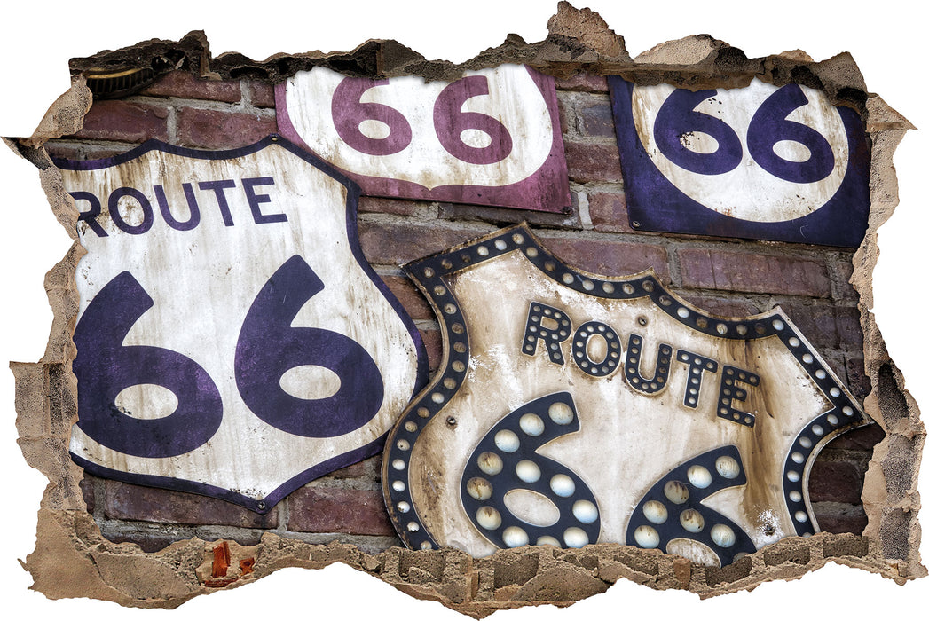 Pixxprint Route 66, 3D Wandtattoo