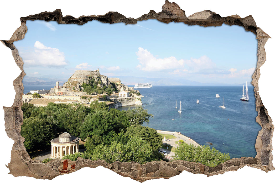 Pixxprint Griechische Entspannungsoase, 3D Wandtattoo