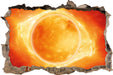 Sonne Feuerball  3D Wandtattoo Wanddurchbruch
