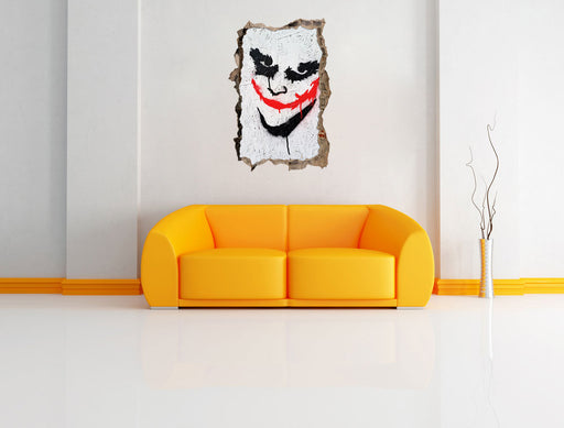 Böser Clown 3D Wandtattoo Wanddurchbruch Wand