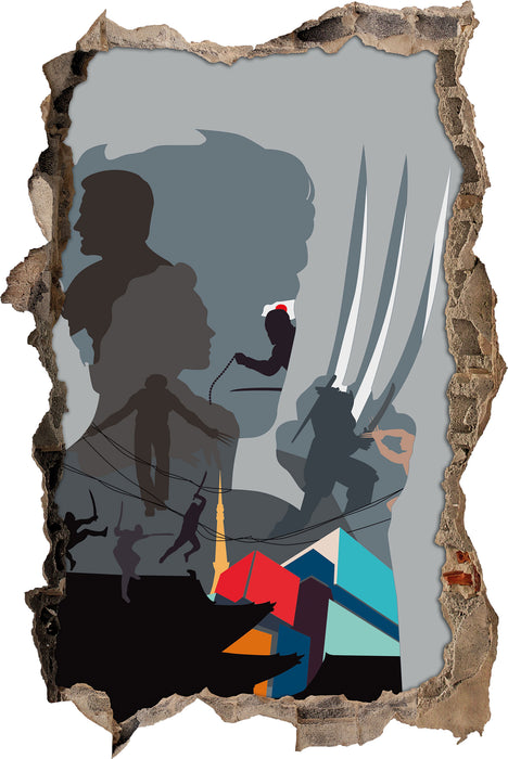 Pixxprint Comic Klauen, 3D Wandtattoo