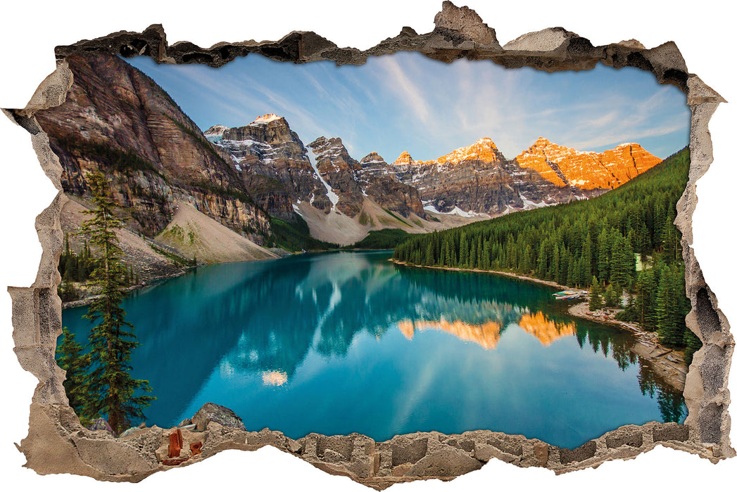 Pixxprint Bergsee, 3D Wandtattoo