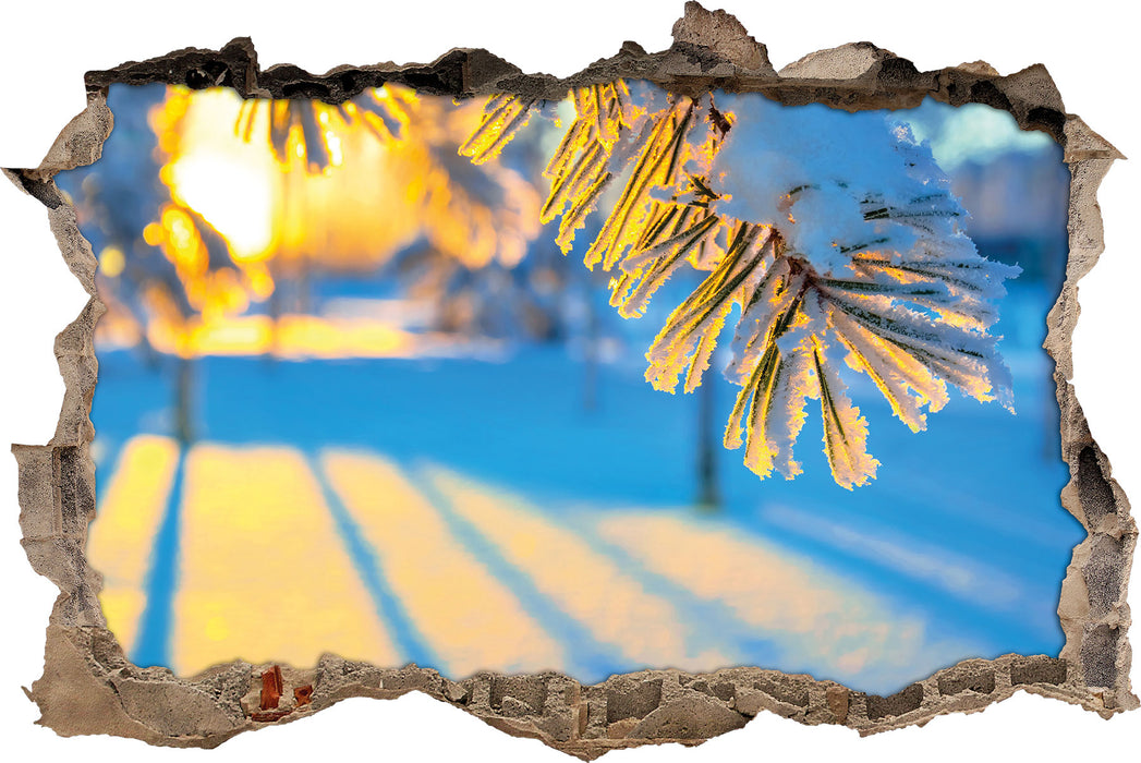 Pixxprint Äste im Frost, 3D Wandtattoo