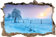 Baum in Winterlandschaft  3D Wandtattoo Wanddurchbruch