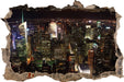 Nightlife Big City  3D Wandtattoo Wanddurchbruch