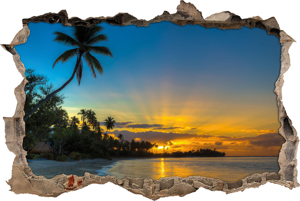 Pixxprint Palmen am Strand, 3D Wandtattoo