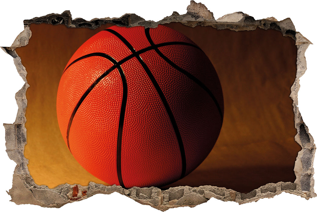 Pixxprint Basketball schwarzer Hintergrund, 3D Wandtattoo