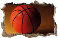 Basketball schwarzer Hintergrund  3D Wandtattoo Wanddurchbruch
