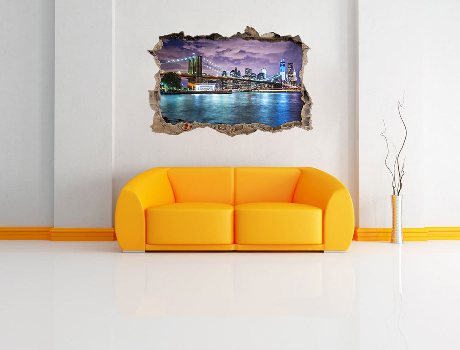 Skyline New York 3D Wandtattoo Wanddurchbruch Wand