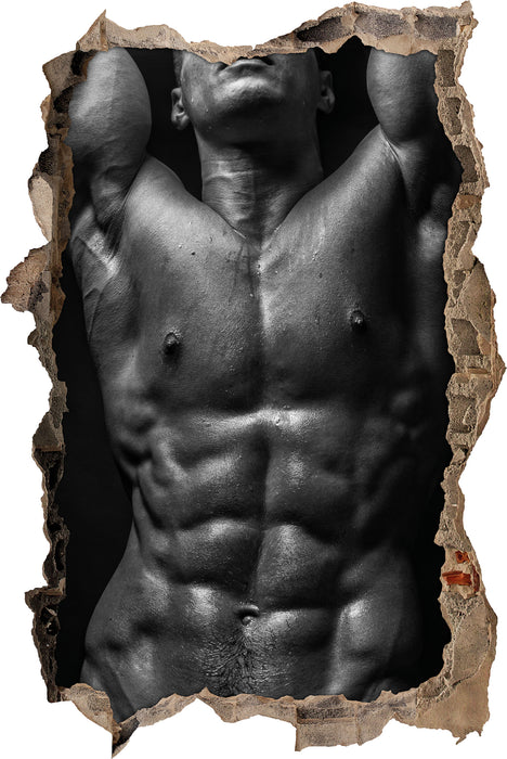 Pixxprint Sixpack Body, 3D Wandtattoo