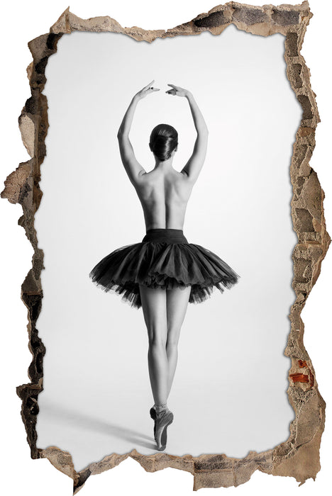 Pixxprint sexy nackte Ballettpose, 3D Wandtattoo