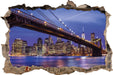 New York Brooklyn Bridge  3D Wandtattoo Wanddurchbruch