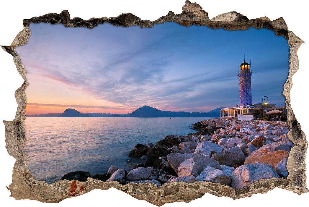 Pixxprint Leuchtturm bei Ebbe, 3D Wandtattoo