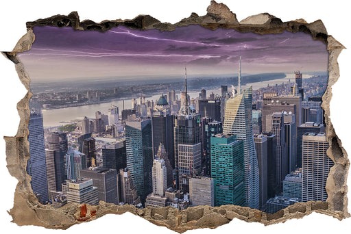Skyline New York  3D Wandtattoo Wanddurchbruch