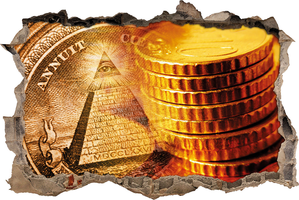 Pixxprint Illuminati Pyramide, 3D Wandtattoo