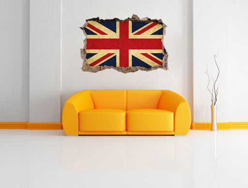 Großbritannien Flagge 3D Wandtattoo Wanddurchbruch Wand